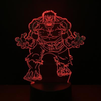 China Baby and Kids Gifts Superhero Carcass USB Touch 3d RGB Led Illusion Lamp for sale