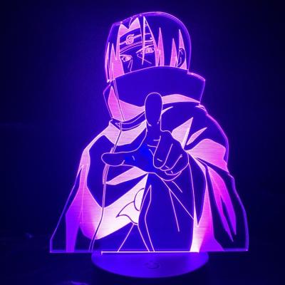 China Kids Christmas Gifts USB Touch Base Uchiha Itachi 3d Illusion Lamp Acrylic Anime for sale