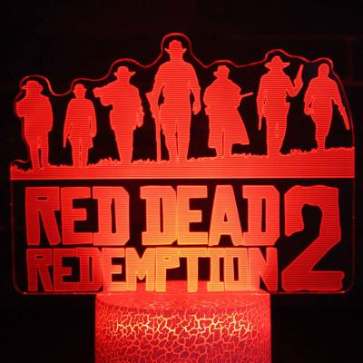 China Touch Game Red Dead Redemption USB Table Night Light 3d Acrylic Illusion Lamp for sale