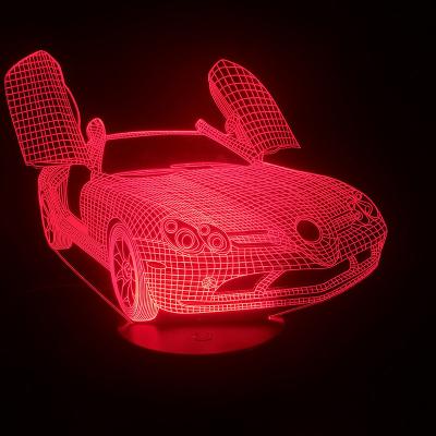 China Touch Kids Gifts Sports Car Racing Car USB Table Night Light 3d Acrylic Illusion Lamp for sale