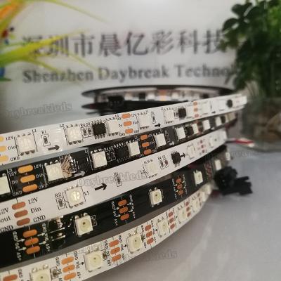 China DIY 5V 3 pin 5m pcb 60 led/m black digital smd 5050 rgb led strip for sale