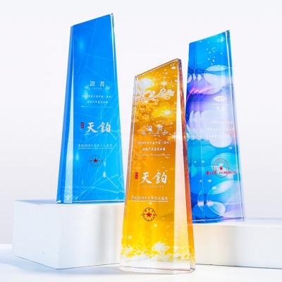 China China Award Winner Torch Mountain Shield Europe Trophy Star Glass Bird Shaped Sublimation Crystal Customized for sale