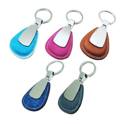 China Wholesale Custom Brand Leather Key Chain Manufacturer Logo Name Promotional Souvenir Car Key Ring PU Leather Key Chain for sale