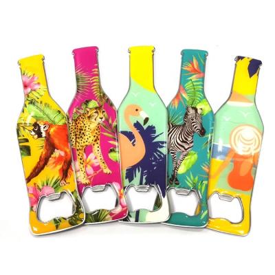 China Sublimation Beer Metal Bar Four Shapes Viable Different Leaf Clover Colorful Animal Colorful Promotional Bottle Opener for sale