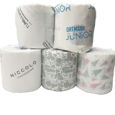 China Daily Tissue Paper 3 Ply White Toilet Paper Roll Wood Pulp Toilet Paper With Elegant Pattern Wrapping Paper for sale