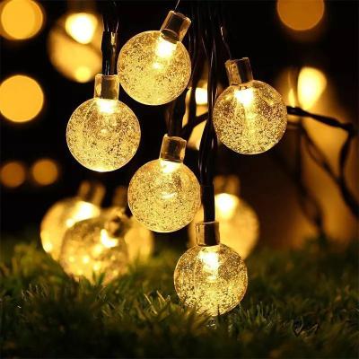 China Fillux Round Color Bubble String Lights 8 Modes Solar Powered Bulb Fairy Garden Party Christmas Holiday Decoration Led Bulb String Light for sale