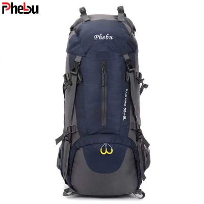 China Waterproof and durable 60L nature campng mountain backpack with rain cover for sale