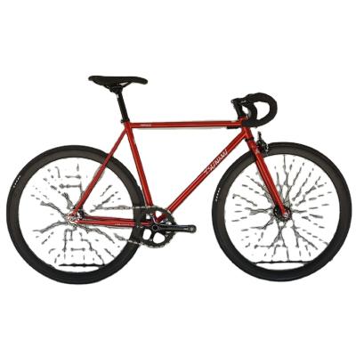 China Chrome Molybdenum Steel Frame Molybdenum Steel Frame Bike 700C Carbon Fiber Single Wheels 20-24H With V Brake Fixed Gear Bike for sale