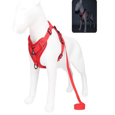 China Durable Breathable ABS Dog Chest Pet Traction Strap Walking Pet Strap Red Color for sale