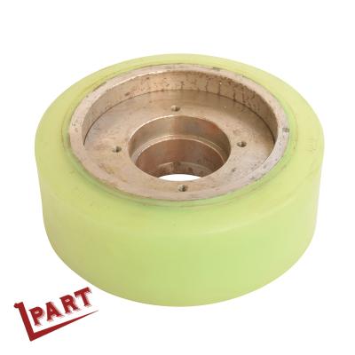 China Shinko Reach Forklift Pallet Jack Loading Goods Wheel 254x100MM Green Color for sale