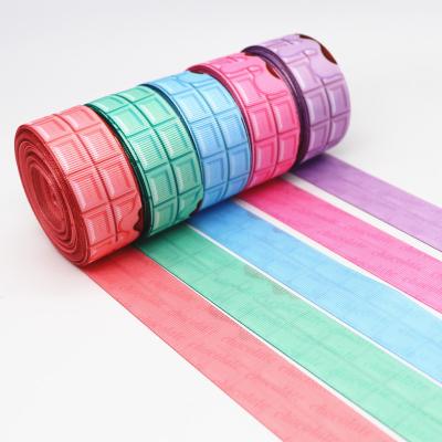 China Viable high quality colorful decorative printed grosgrain ribbon for chocolate packaging for sale