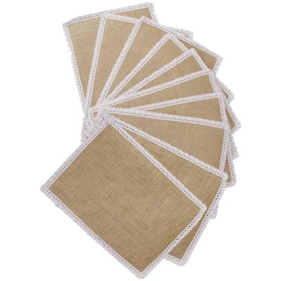 China 100% Polyester Faux Burlap Coffee Sustainable Place Area Rug for sale