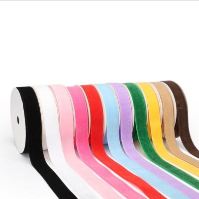 China Sustainable Wholesale Nylon Custom Colored Velvet Ribbon for sale