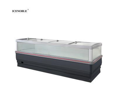 China Single-temperature Auto Defrost Low Temperature Glass Door Combination Island Freezer for sale