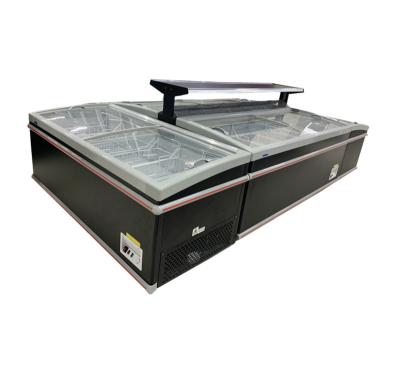 China Single-Temperature Big capacity Island display glass door showcase freezer for supermarket store for sale