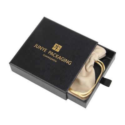 China Custom Jewelry Box Pockets Jewelry Boxes Paper Jewelry Packaging Box Jewelry Box and Pouch Packaging Black Jewelry Box for sale