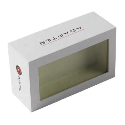 China Recyclable Custom Printed Rigid Paper Cardboard Product Packaging Box With Window for sale