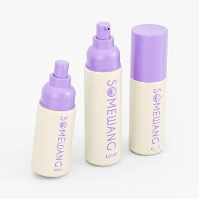 China PET Flat Shoulder Bottle Purple Empty Body Lotion Bottles With Round Bottom for sale