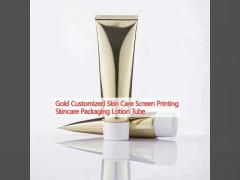 Gold Customized Skin Care Screen Printing Skincare Packaging Lotion Tube