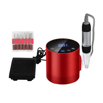 China Luxury Portable Electric Nail Art Salon Equipment 35000rpm Nail Drill Machinewith HD LCD Display For Acrylic Gel Polish for sale