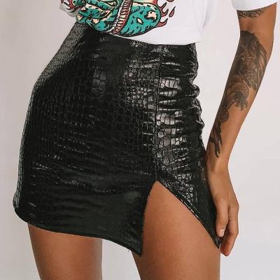 China Fashion Anti-static Girls Short Skirt Pu Mini Skirts Black For Women Sexy Leather Skirt for sale