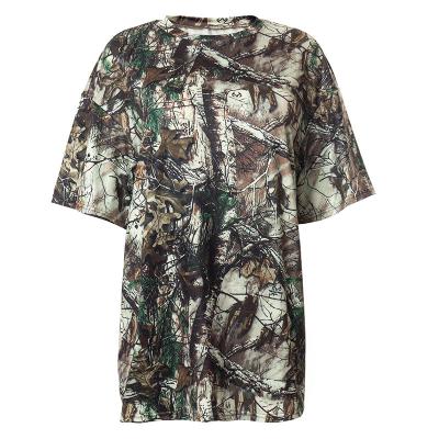 China 2021 Anti-wrinkle T-shirt Printer For Women T-shirt Streetwear Polyester Camouflage Casual T-shirt for sale