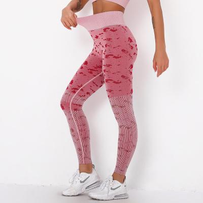 China Women Breathable Gym Seamless Yoga Pants Lift Up Sexy Big Booty Jacquard Yoga Pants Crack! crack! for sale