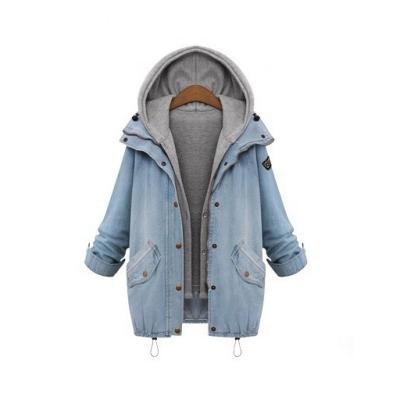 China Breathable Oversized Detachable Jean Women Plus Size Jackets In Winter Denim Jacket And Coat Women Sleeves for sale