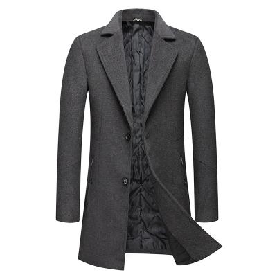 China Newest Design Anti-Wrinkle Fit Single Breasted Long Slim Woolen Winter Coat Men's Long Coat for sale