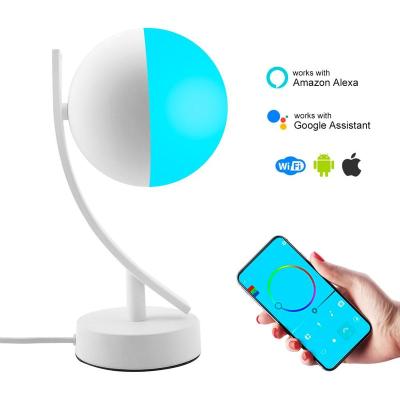 China Modern Google Home Wifi Controlled Table Lamp With Left Usb Touch Led Smart Table Lamp for sale