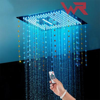 China Without Slide Bar OEM/ODM WR Multifunctional Led Stainless Steel Shower Set Bathroom Lightweight Rain Shower Set for sale