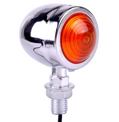 China ABS/Metal Retro Motorcycle Turn Signal Indicator Light LED Style Blubs Lamp For Harley With Chrome Shell for sale