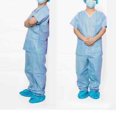 China Disposable and Nonwoven Sterilization Hospital Nonwoven Disposable Nursing Doctor SMS Scrub Fits Short Sleeves for sale