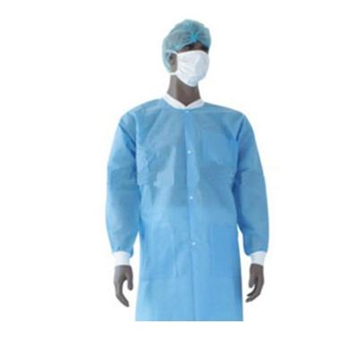 China Disposable And Without Sterilization Waterproof Disposable Blue Lab Coats Lab Coat Polypropylene Gown Wholesale for sale