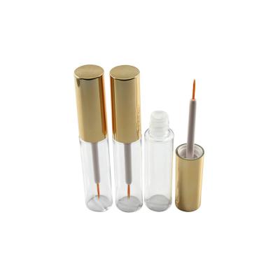 China MOQ 500pcs TM-EL6221 8ml cosmetics eyeliner empty plastic tube bottle clear gold-cap shiny blowing bottle for sale