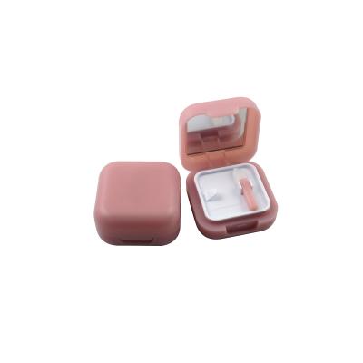 China TM-ES1779 Materials Recycled Mini Pink Empty Eyeshadow Case Small Capacity Package For Eye-shdow Powder Plastic Eyeshadow Container With Mirror for sale