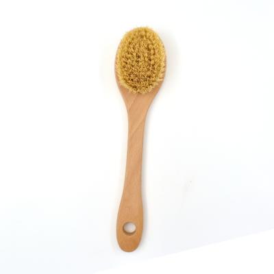 China All Natural Cactus Wooden Bath Brush With Handle Eco-friendly Natural Wooden Long Handle Body Wet And Dry Brush 2020 New for sale