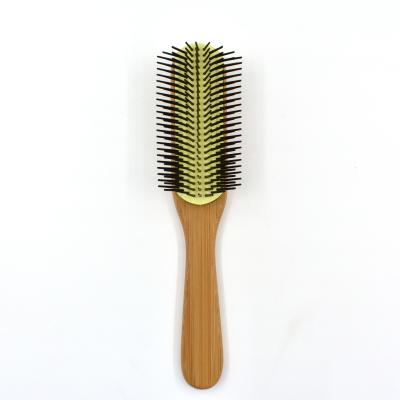 China Hair Styling Bamboo Styling Hair Brush 2020 Professional Eco-friendly Natural Bamboo Hair Brush Massage Detangling Hair Comb Brush for sale