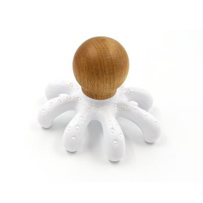 China Portable Eco-Friendly Wooden Body Head Massager Octopus 2 in 1 Handheld Head Body Deep Tissue Relax Waterproof Massage Tool for sale