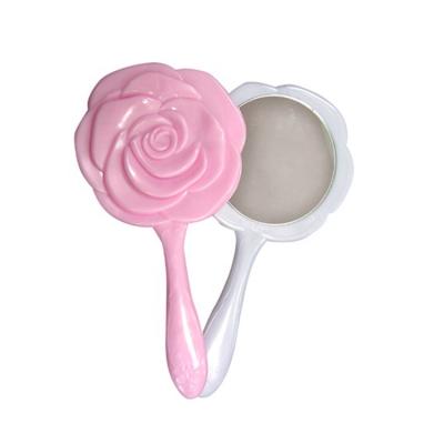 China New Personalized Rose Mirror With Handle Professional Pocket Portable Mirror For Cosmetic for sale