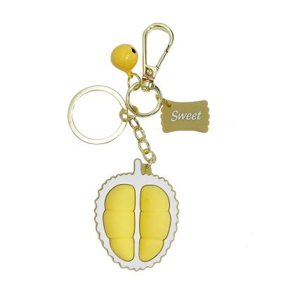 China Wholesale Rubber Custom Soft Key Durian Fruit Stand Game Promotion PVC Key Chain for sale