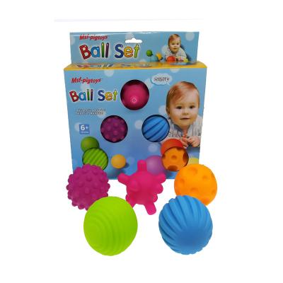 China Soft Rubber Early Game Education Toy Baby Touch Education Massage Ball Toy for sale