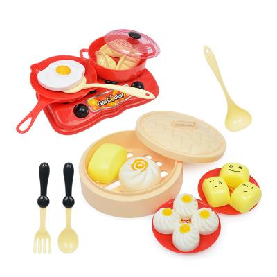 China Eco-friendly Material Plastic Breakfast Cooking Sets Mini Kitchen Play House Toys for sale