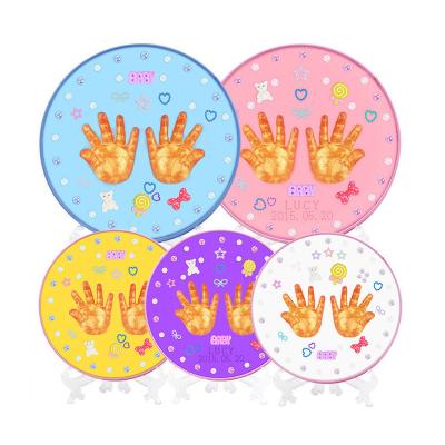 China Baby Care Hand Foot Pad Infant Handprint Footprint Footprint Mud Clay Handmade for sale