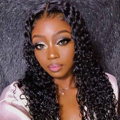 China Water Wave Afro 32 Inch Virgin Brazilian Raw Water Wave Closure Wig Free Sample Human Hair Deep Wave Wig 32 Inch Virgin Brazilian Lace Wig for sale