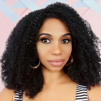 China Hd Hot Sale Afro Kinky Curly Wig Afro Wave Lace Frontal Peruvian Virgin Hair Closure Cuticle Aligned Hair Closure Wigs for sale