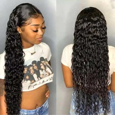 China Hot Selling Brazilian Human Hair Water Wave Lace Headband Hd Water Wave Transparent Lace Frontal Wig Human Wig For Women for sale