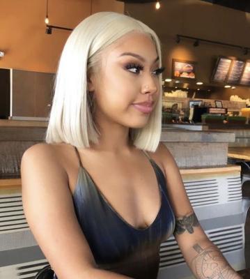 China Popular Silky Straight Wave Pre Plucked 613 Malaysian Blonde Straight Lace Front Wig Women 150% Human Hair Wigs For Short Bob Wig 13X4 Lace Front Wig for sale