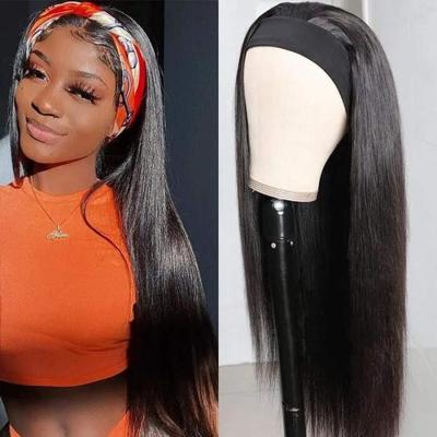 China Good Quality Silky Straight Brazilian Hair Wigs 30 40 180 Inches Density Non-Lace Wigs Straight Hair Band Wigs for sale