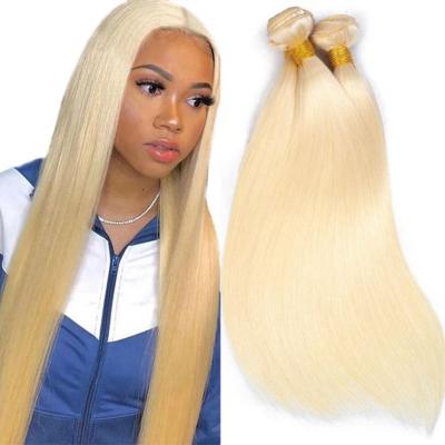 China Silky Straight 100% Human Wave Blonde 613 Bundles Vendors Hair Extensions 613 Raw Indian Curly Hair , 10a 11a Grade Straight Hair Bundles for sale